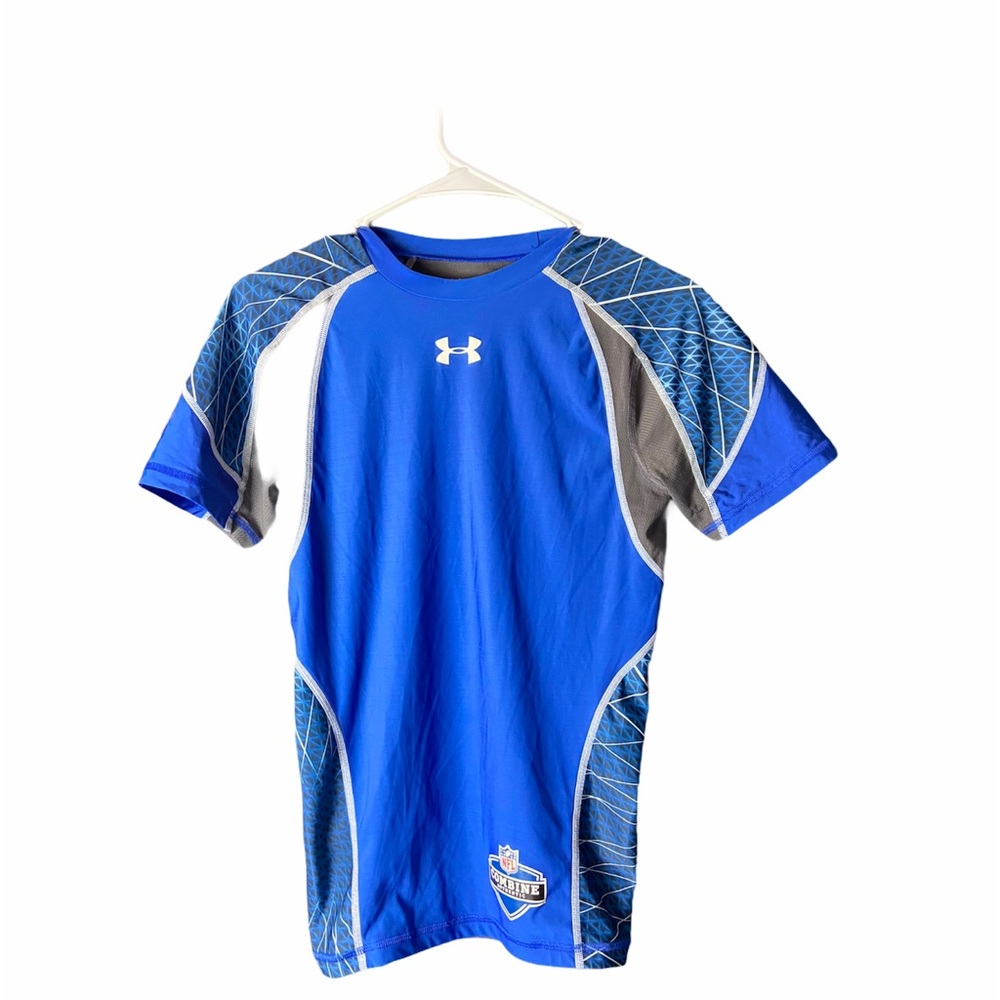 Under Armour Blue & Grey Compression Tee Size M